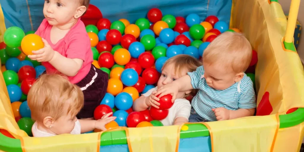 toddlers in ball pit